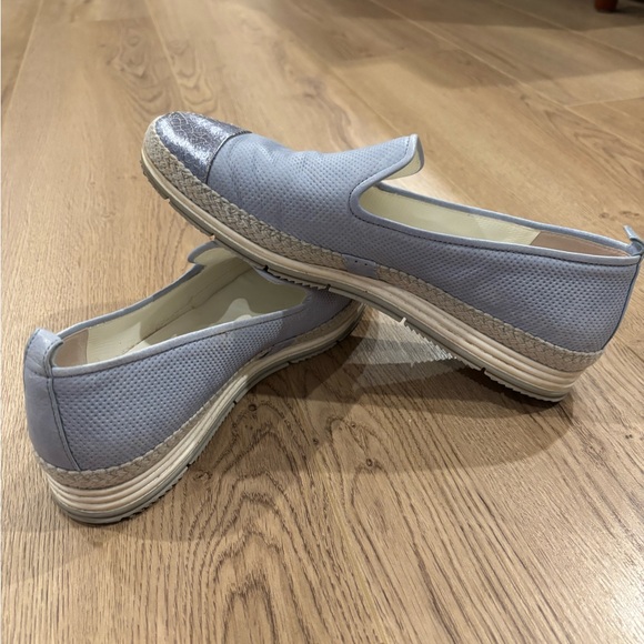 Paul Green Joaquin Espadrille Slip On Leather Loafer Cap Toe Blue/Silver SZ 8 - Picture 9 of 9